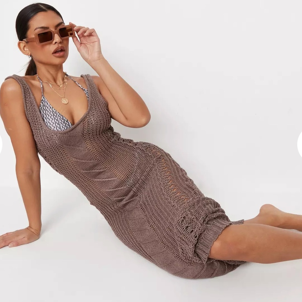 Missguided Mocha Cable Knit sexy coverup!